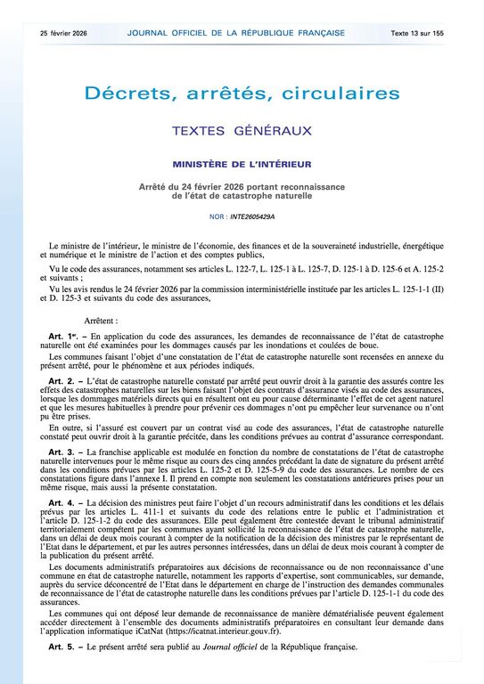 journal officiel de la republique francaise n 48 du 25 fevrier 2026 joe 20260225 0048 00131
